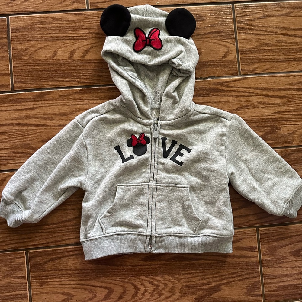 GAP Gray and Red Hoodie Sweatshirt